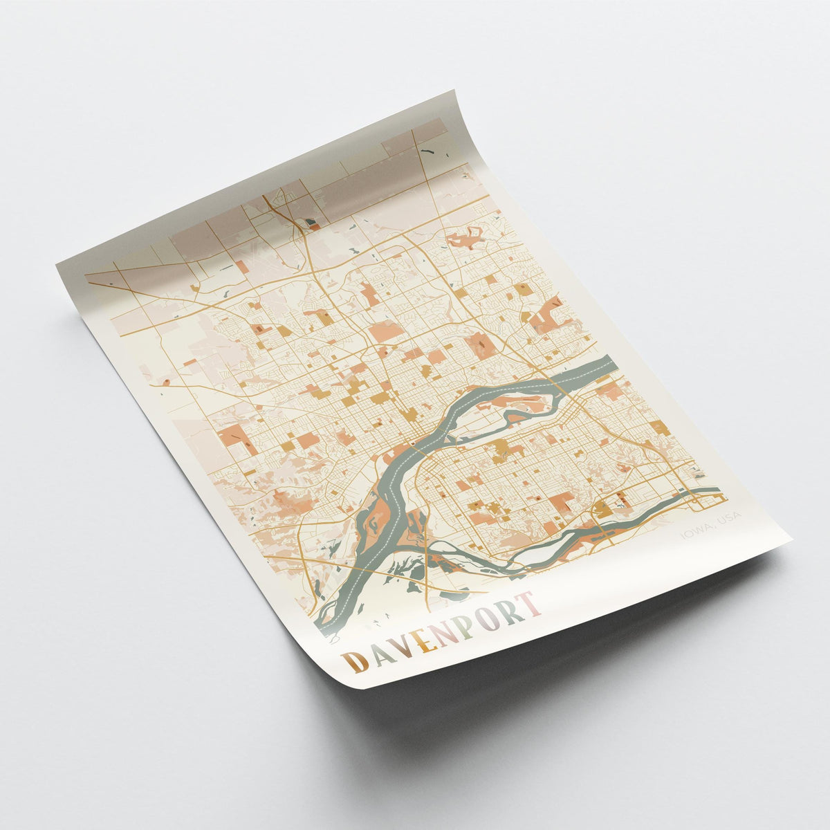 davenport, iowa map poster - image 4