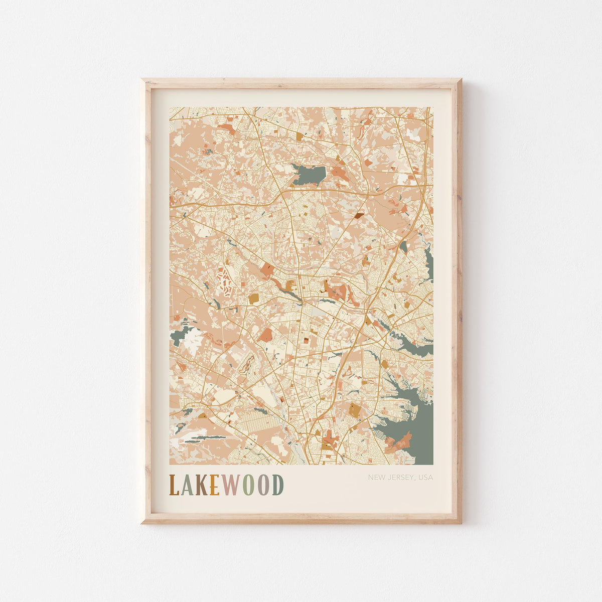 lakewood, new jersey map poster - image 1