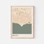malibu, california map poster - image 1