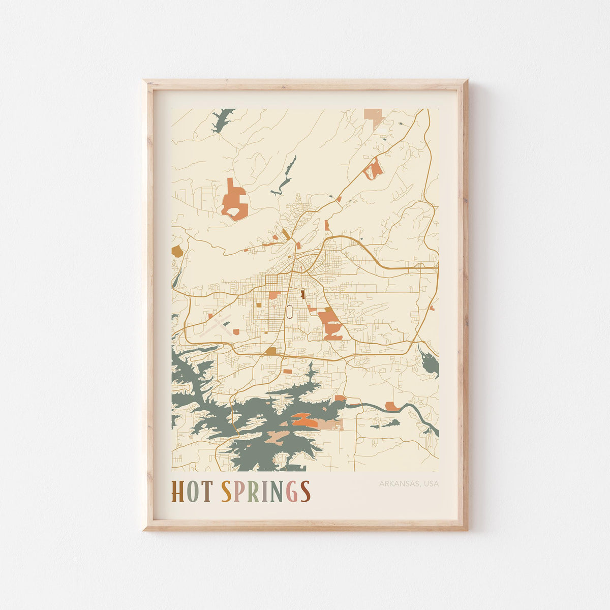 hot springs, arkansas map poster - image 1