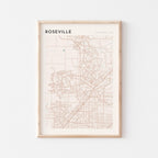 roseville, california map poster - image 1