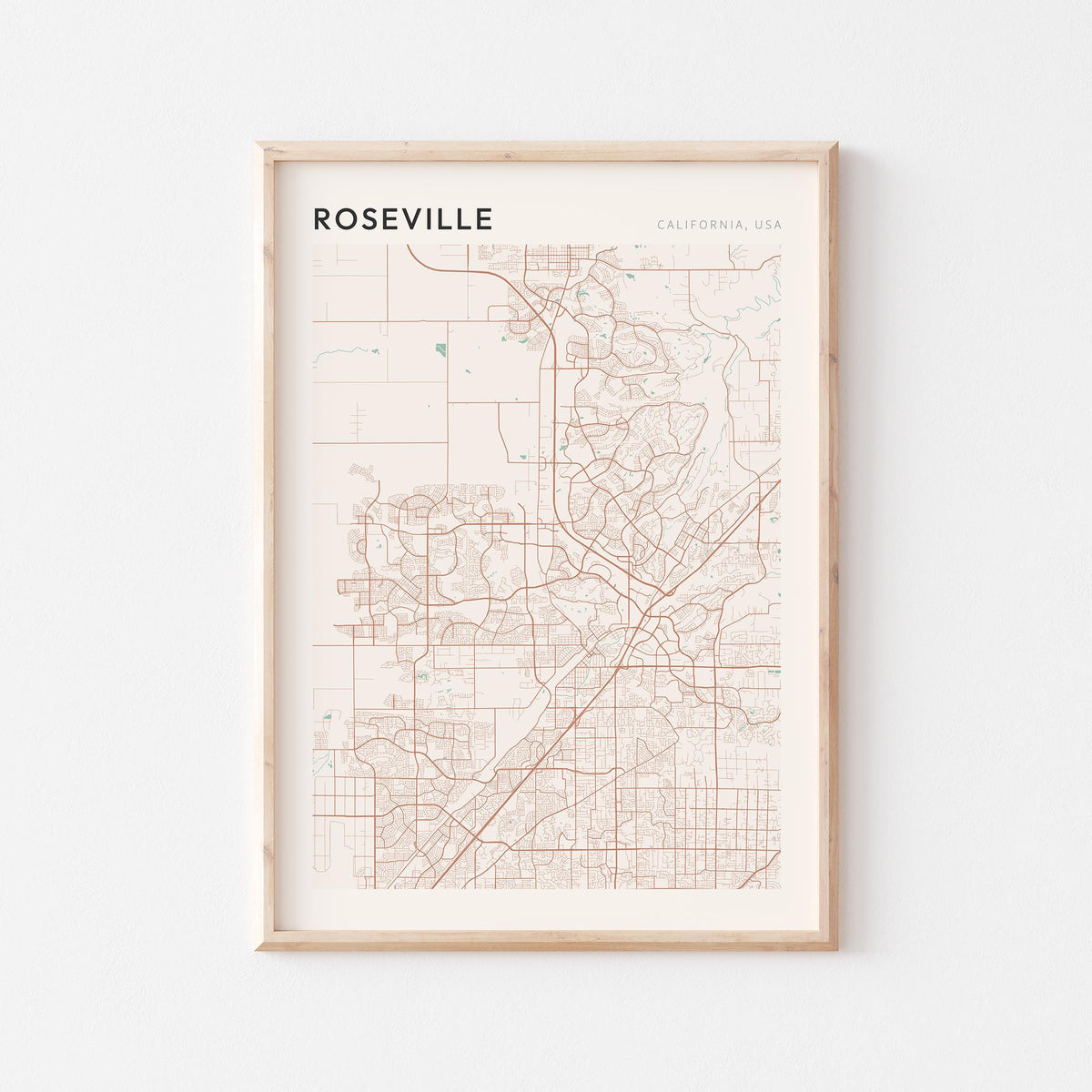 roseville, california map poster - image 1
