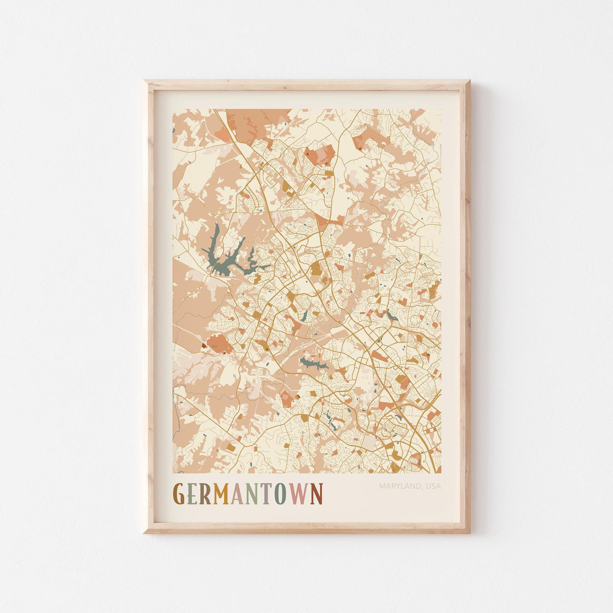 germantown, maryland map poster - image 1