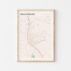 healdsburg, california map poster - image 1