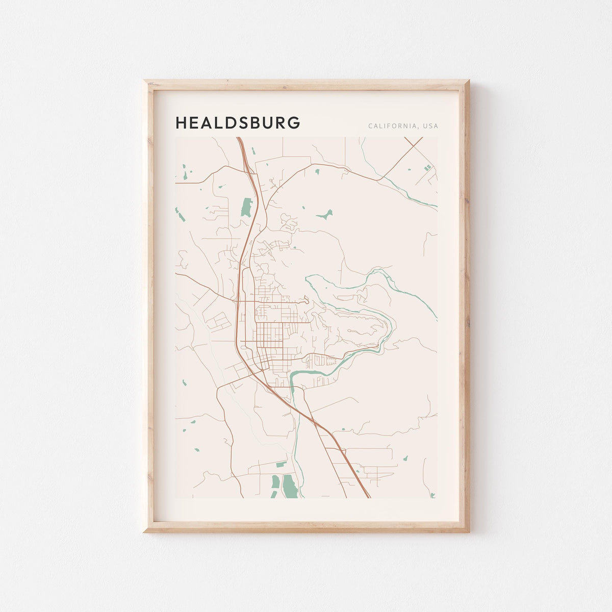 healdsburg, california map poster - image 1