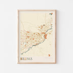 billings, montana map poster - image 1
