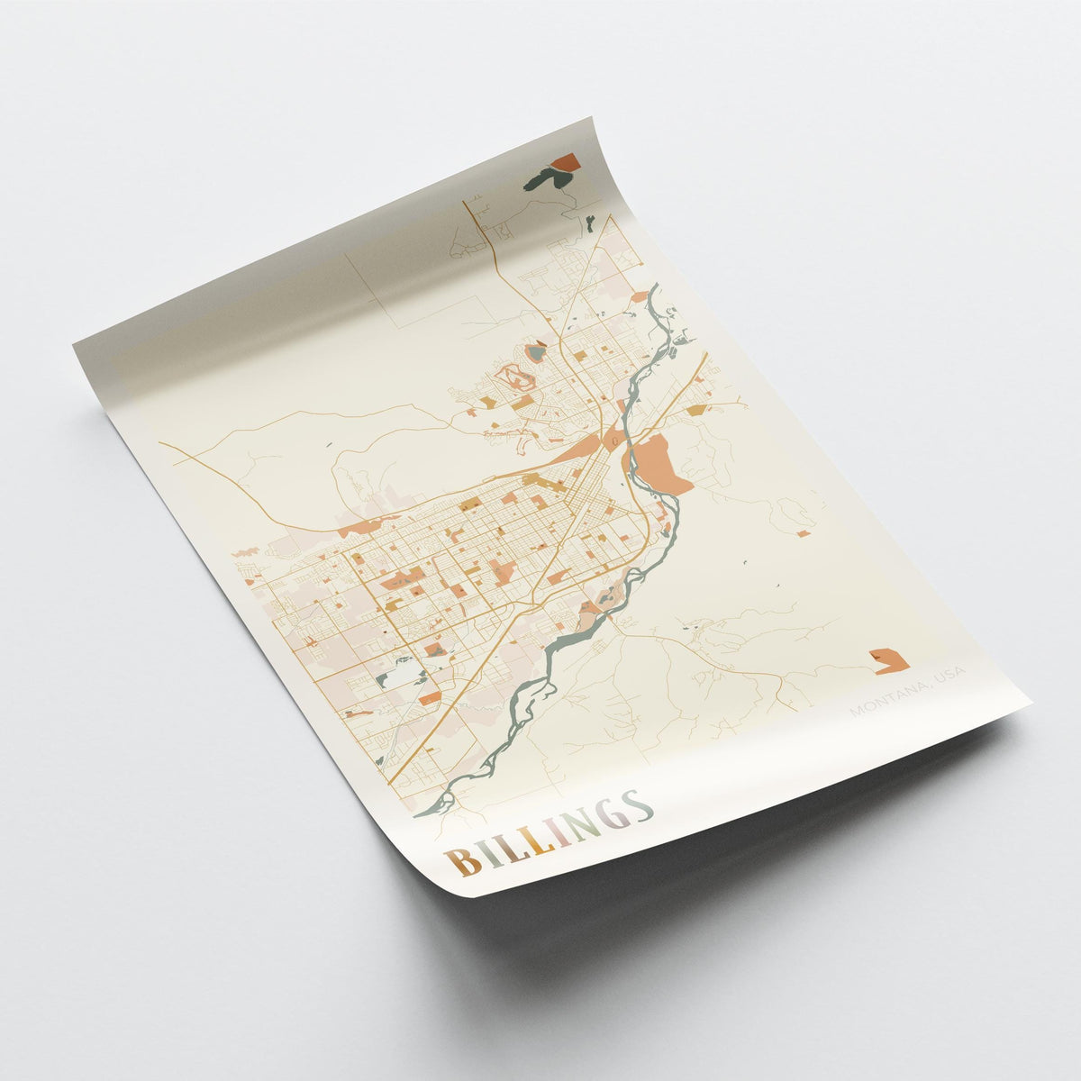 billings, montana map poster - image 4