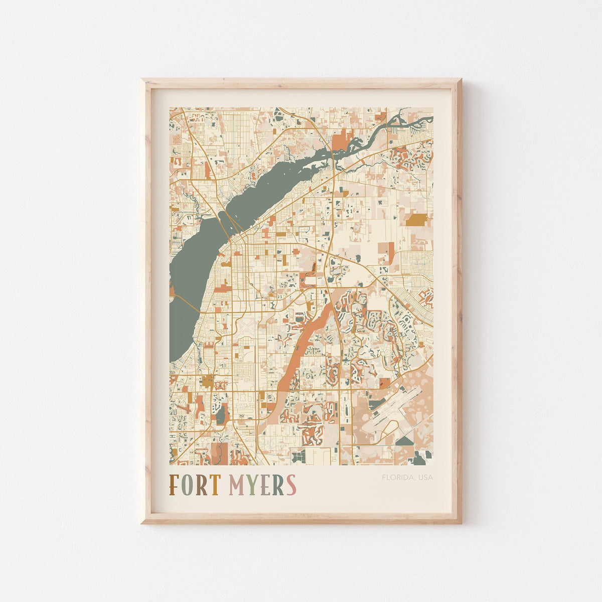 fort myers, florida map poster - image 1