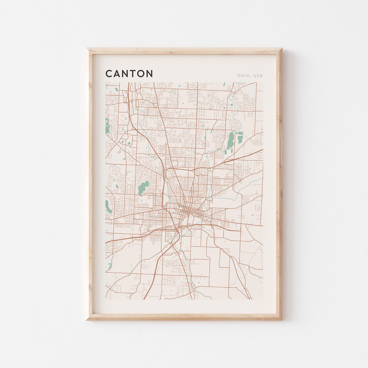 canton, ohio map poster - image 1