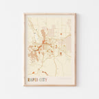 rapid city, south dakota map poster - image 1