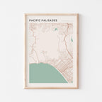 pacific palisades, california map poster - image 1