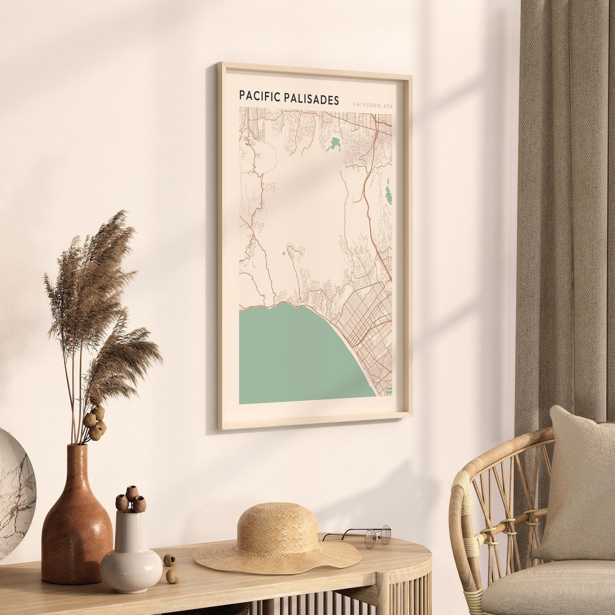 pacific palisades, california map poster - image 2