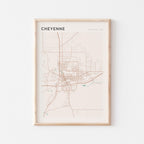 cheyenne, wyoming map poster - image 1