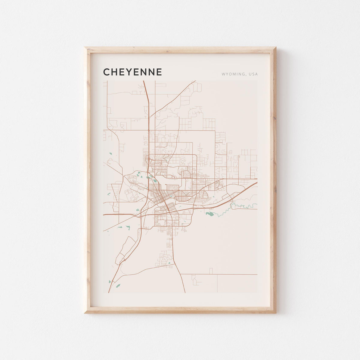 cheyenne, wyoming map poster - image 1