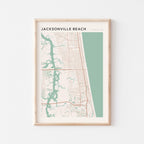 jacksonville beach, florida map poster - image 1