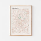high point, north carolina map poster - image 1
