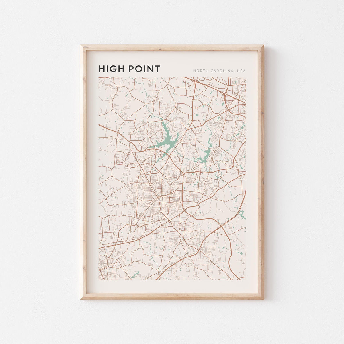 high point, north carolina map poster - image 1