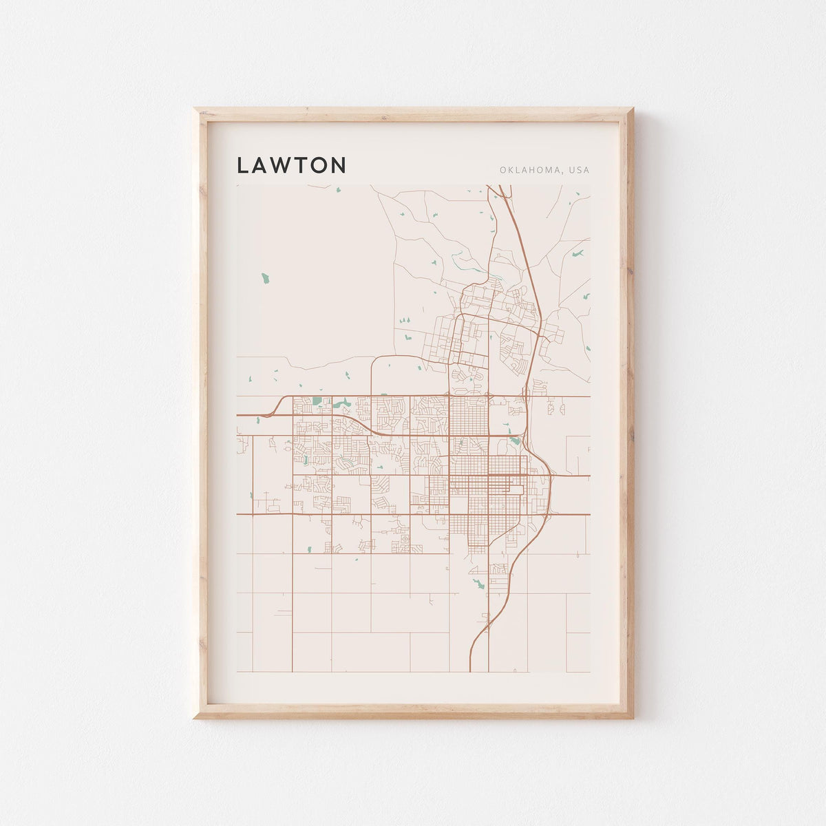 lawton, oklahoma map poster - image 1