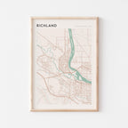 richland, washington map poster - image 1