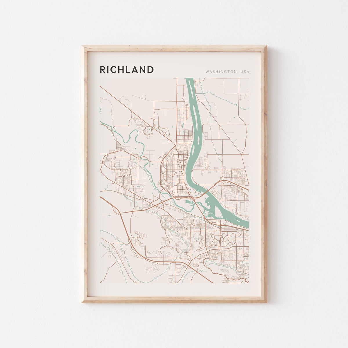 richland, washington map poster - image 1