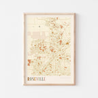 roseville, california map poster - image 1