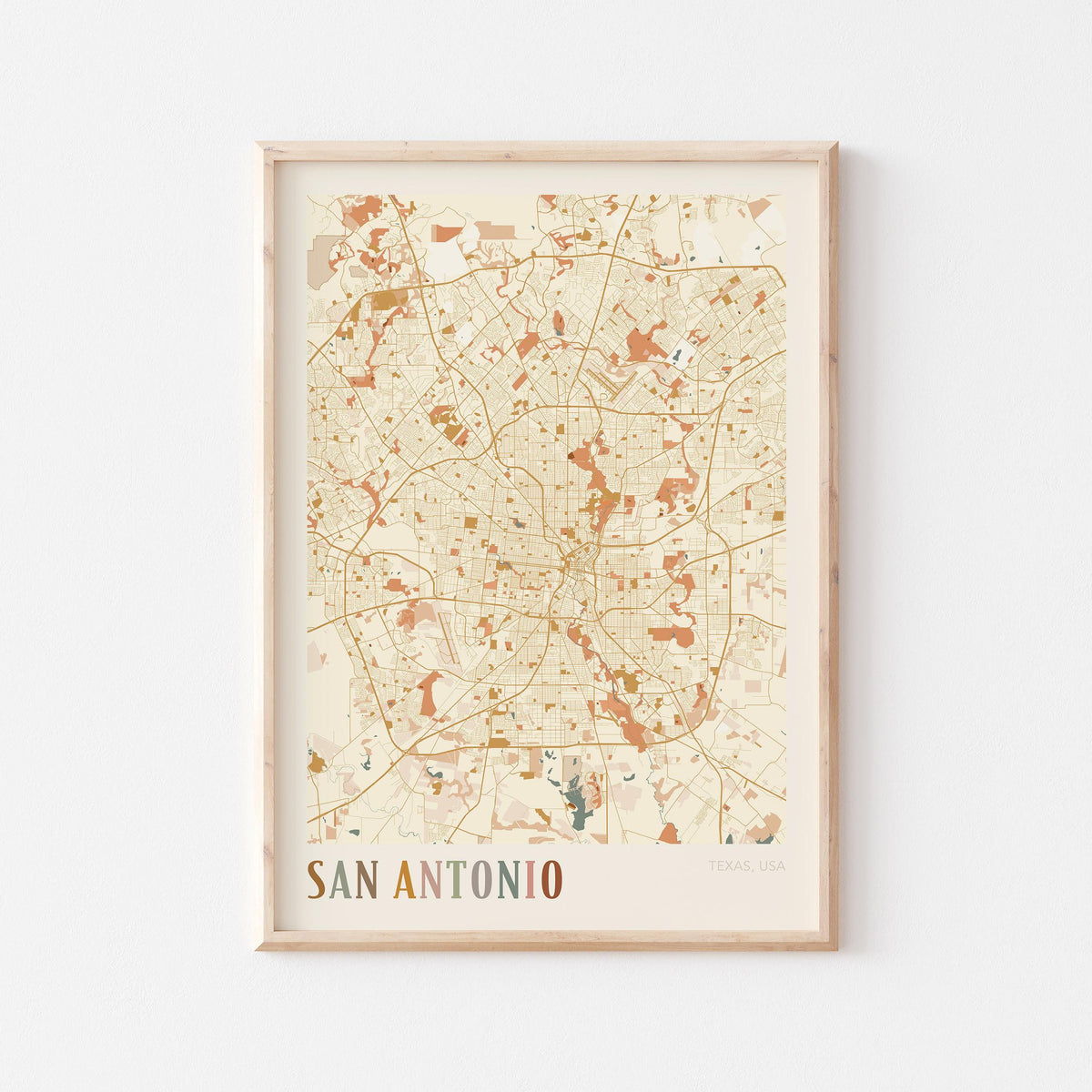 san antonio, texas map poster - image 1
