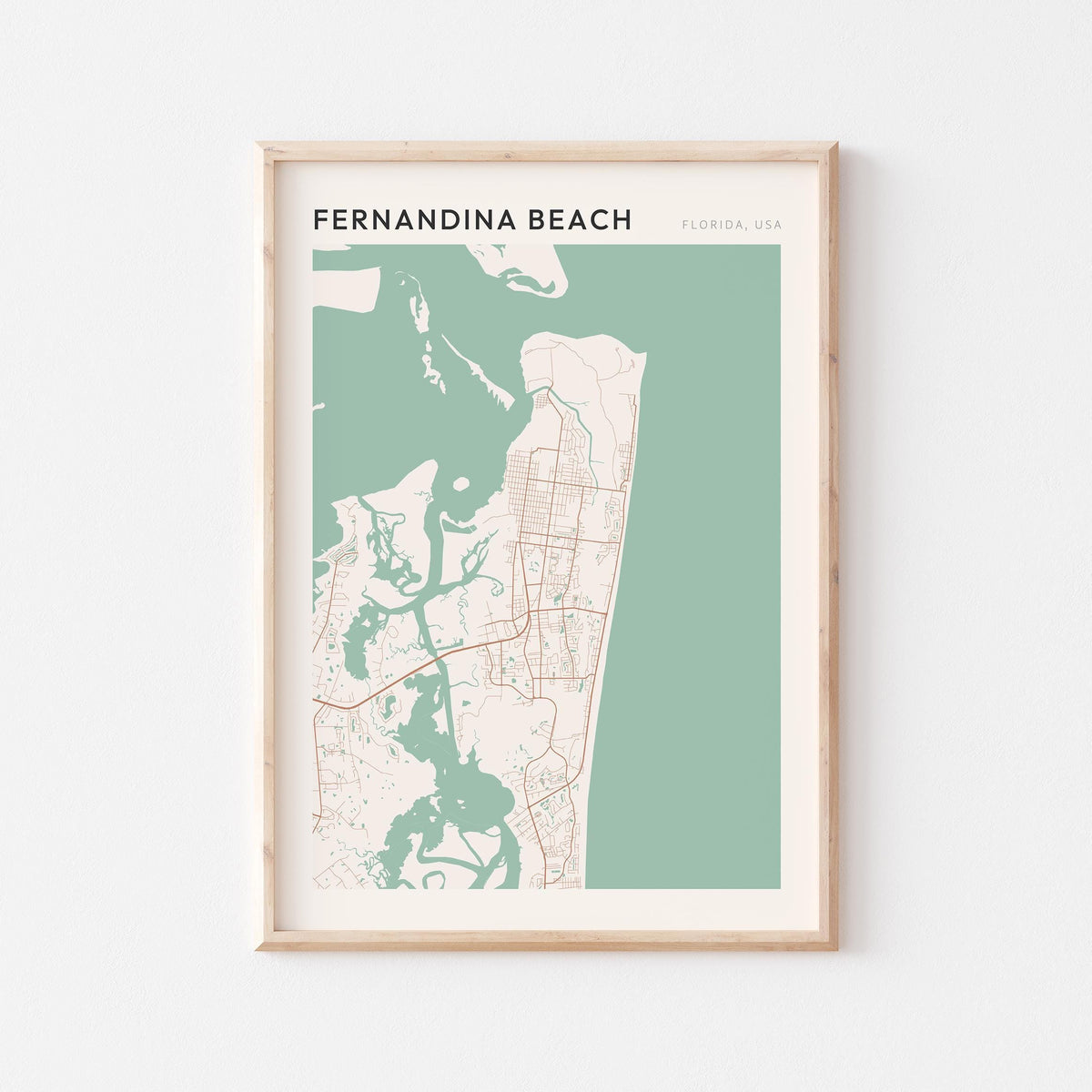 fernandina beach, florida map poster - image 1