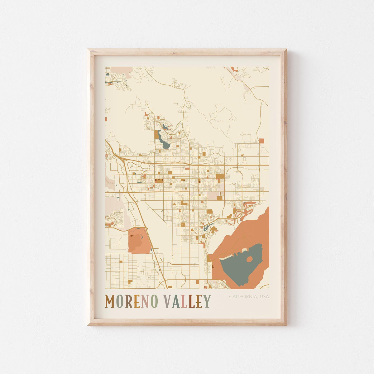 moreno valley, california map poster - image 1