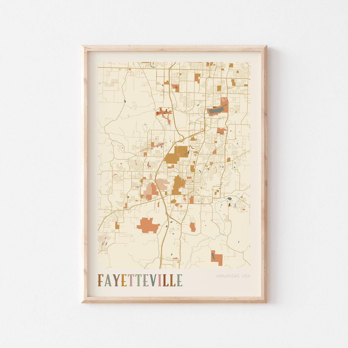 fayetteville, arkansas map poster - image 1