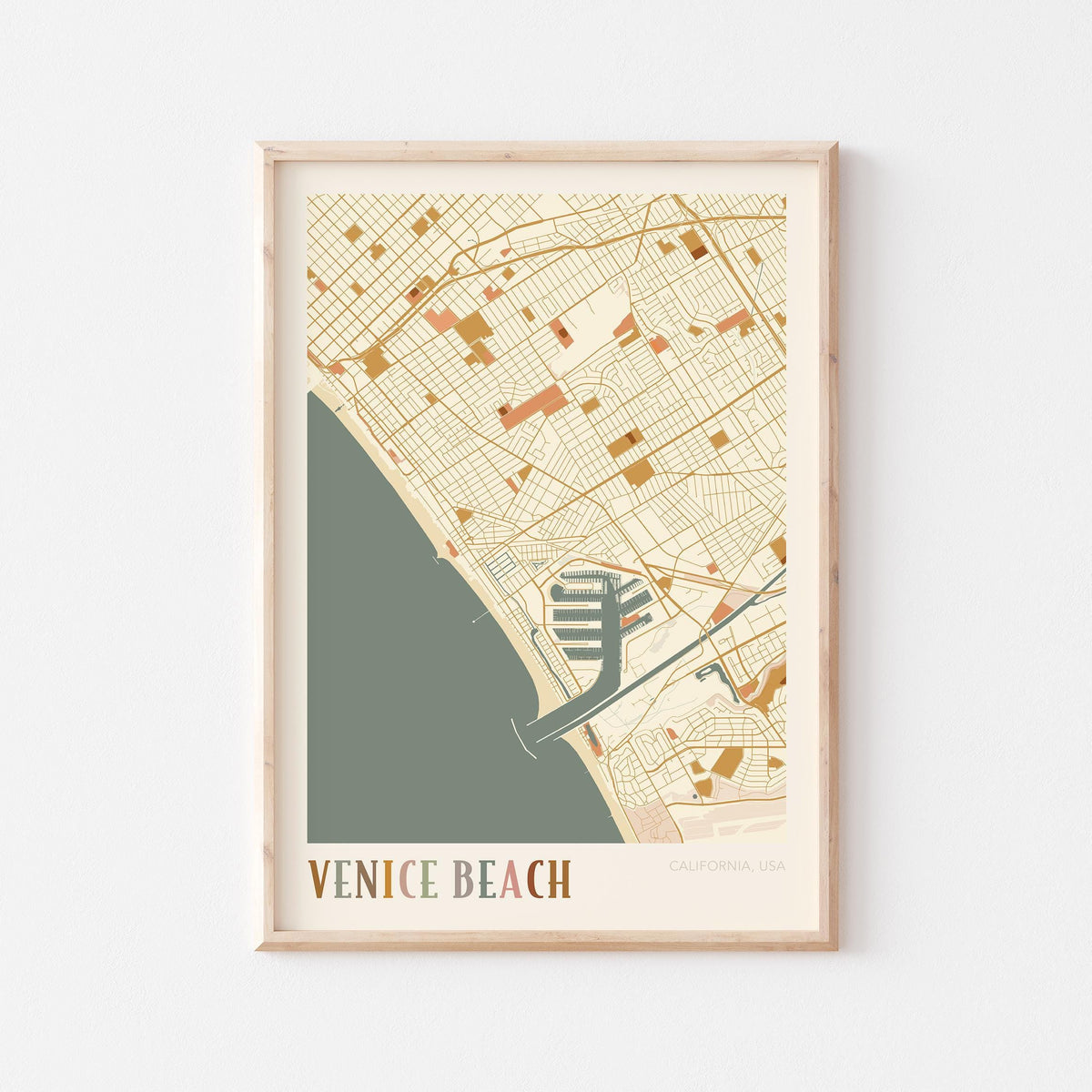 venice beach, california map poster - image 1