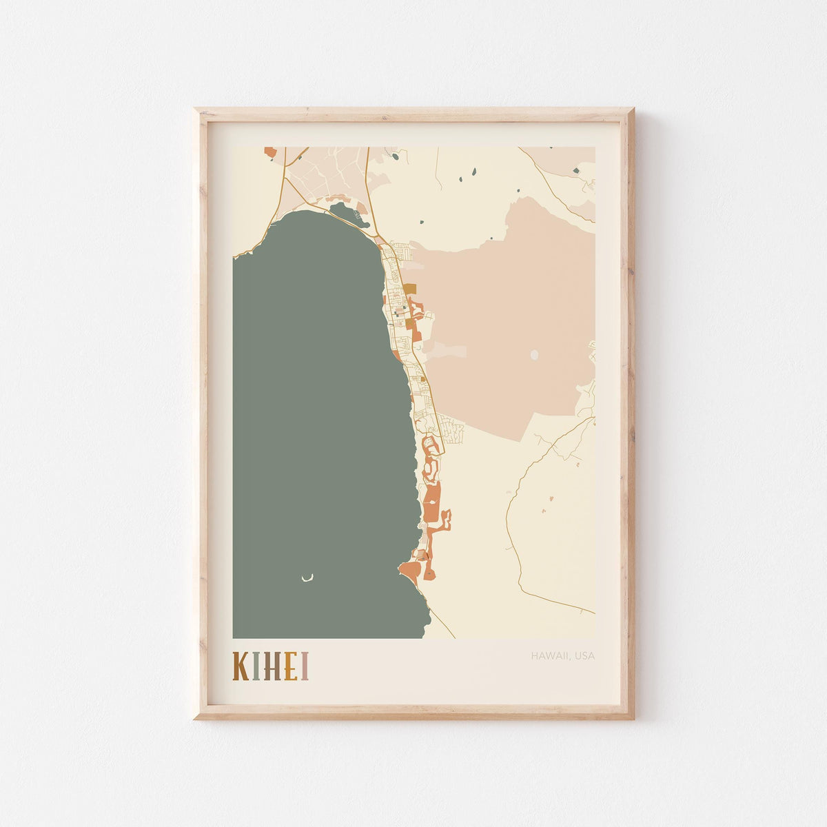 kihei, hawaii map poster - image 1
