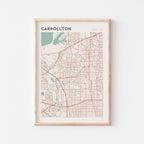 carrollton, texas map poster - image 1
