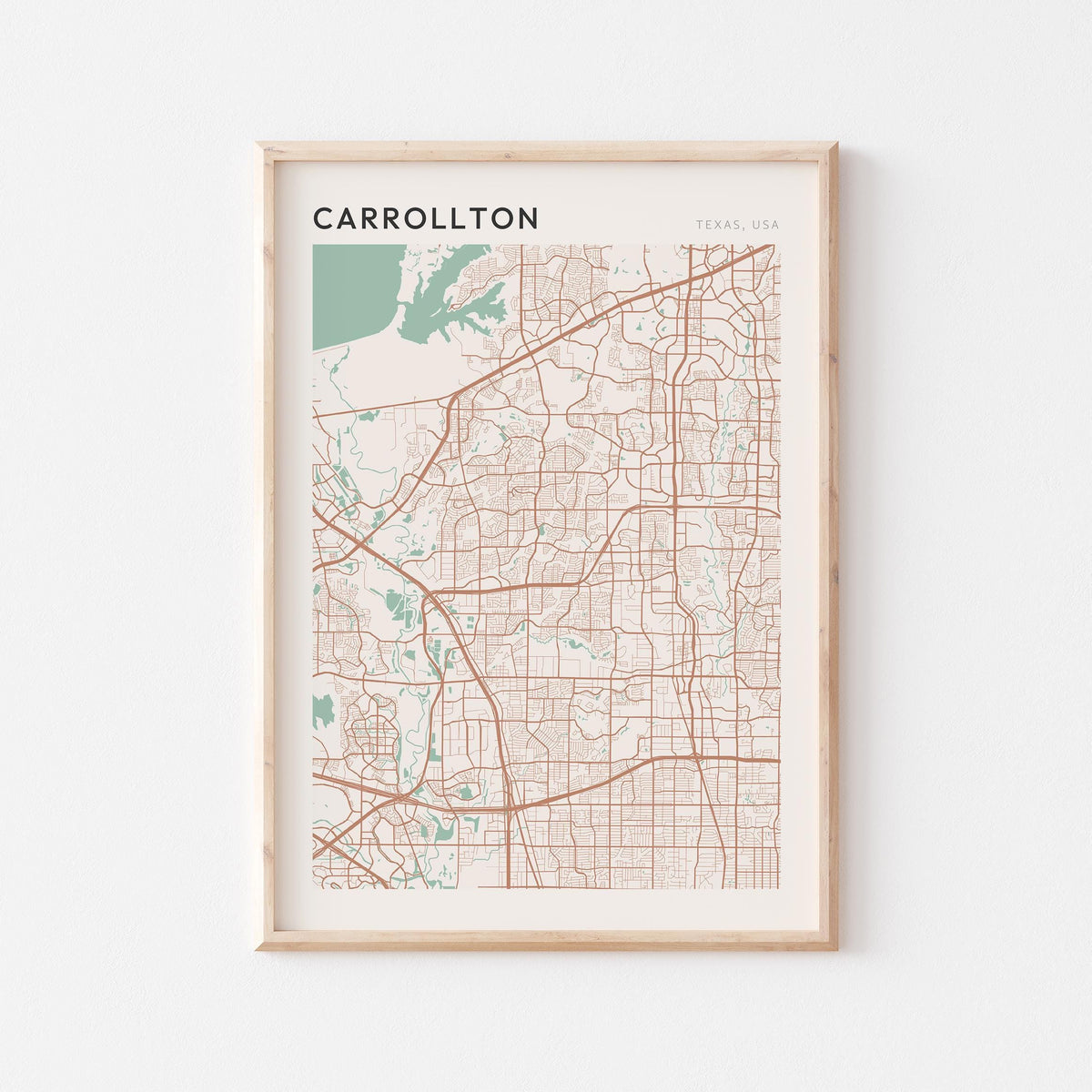 carrollton, texas map poster - image 1