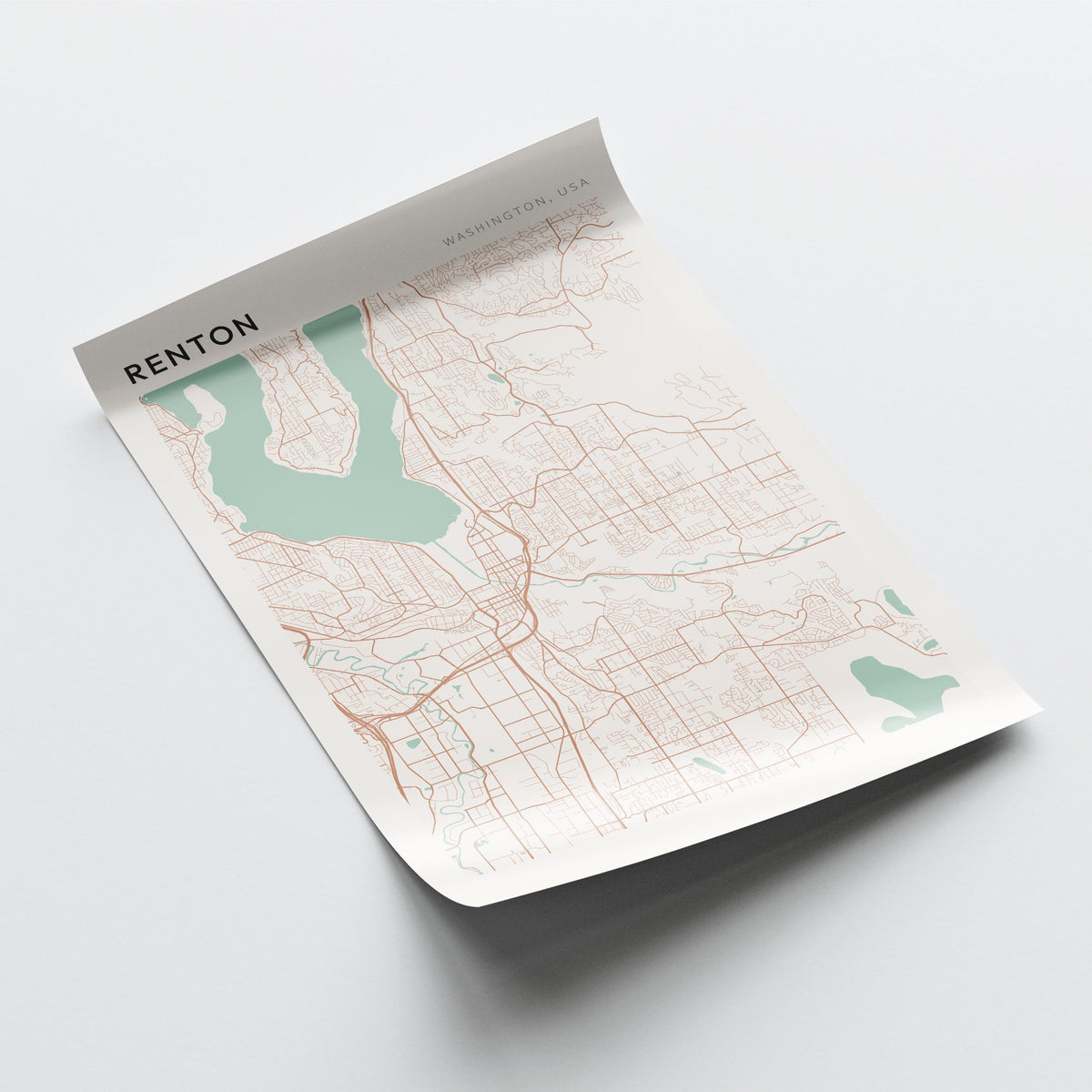 renton, washington map poster - image 4