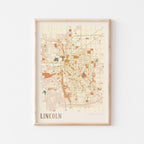 lincoln, nebraska map poster - image 1