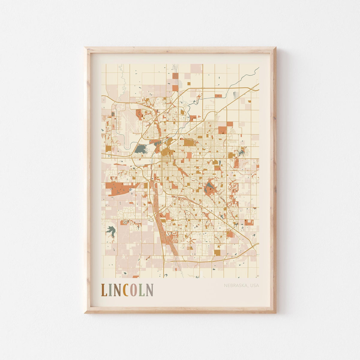 lincoln, nebraska map poster - image 1