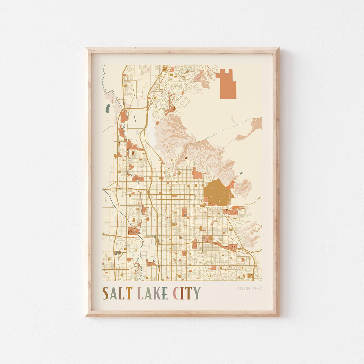 salt lake city, utah map poster - image 1