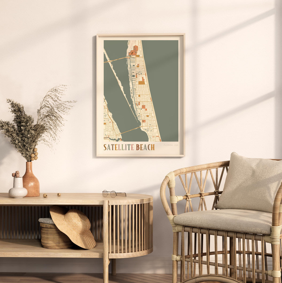 satellite beach, florida map poster - image 3