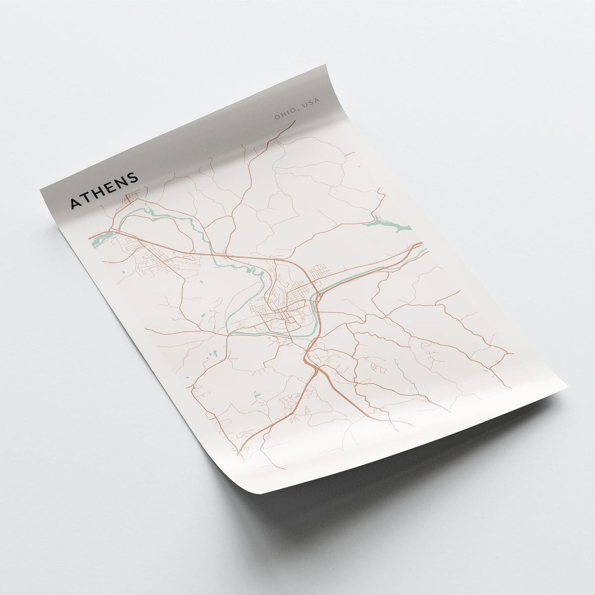 athens, ohio map poster - image 4