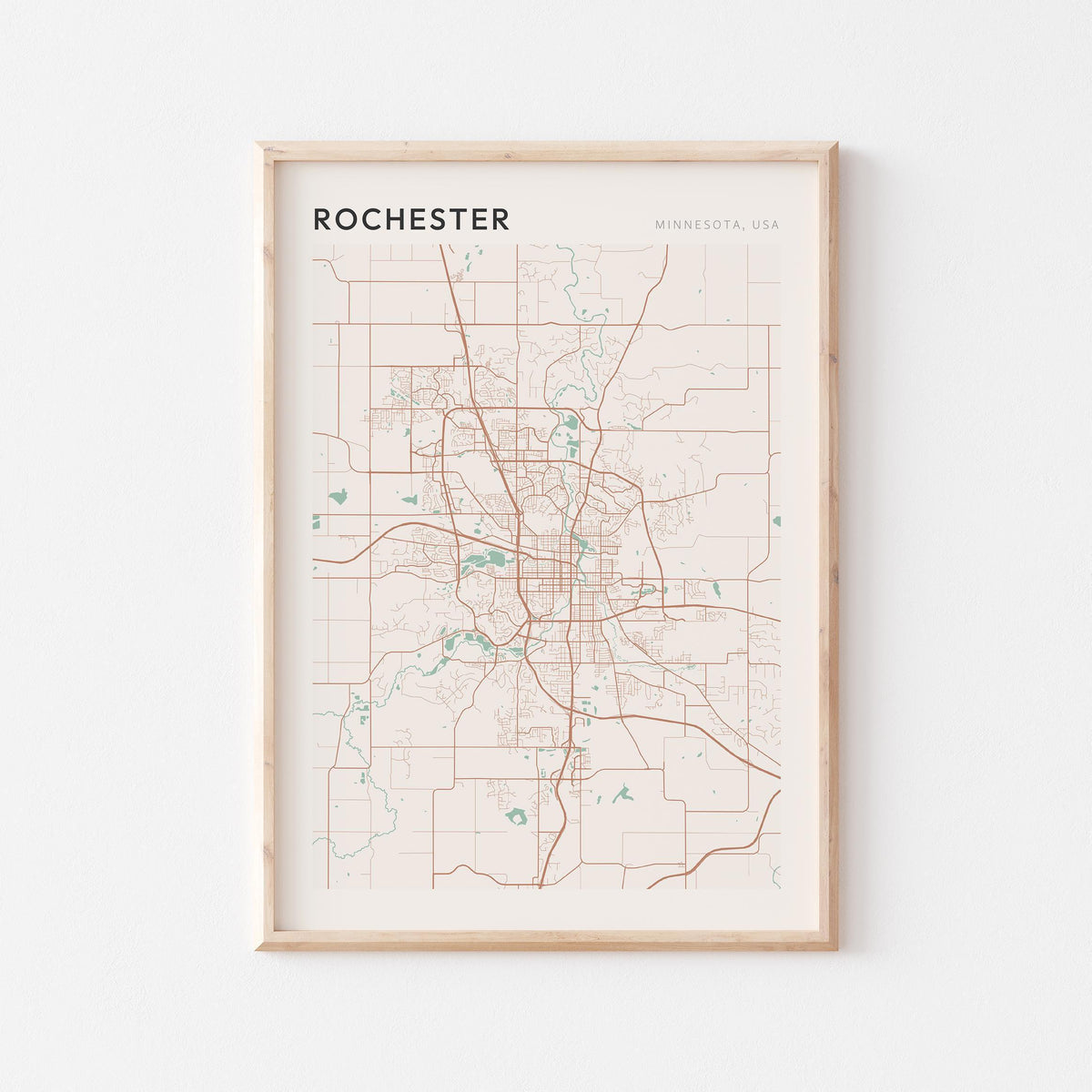 rochester, minnesota map poster - image 1