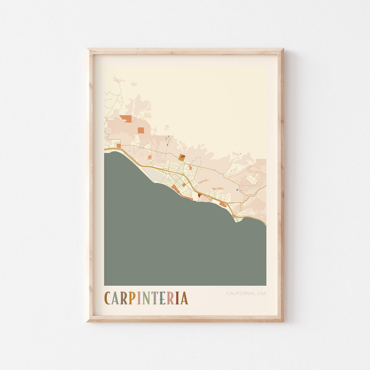 carpinteria, california map poster - image 1