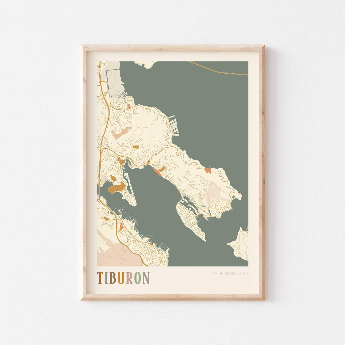 tiburon, california map poster - image 1