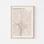 washington dc, united states map poster - image 1