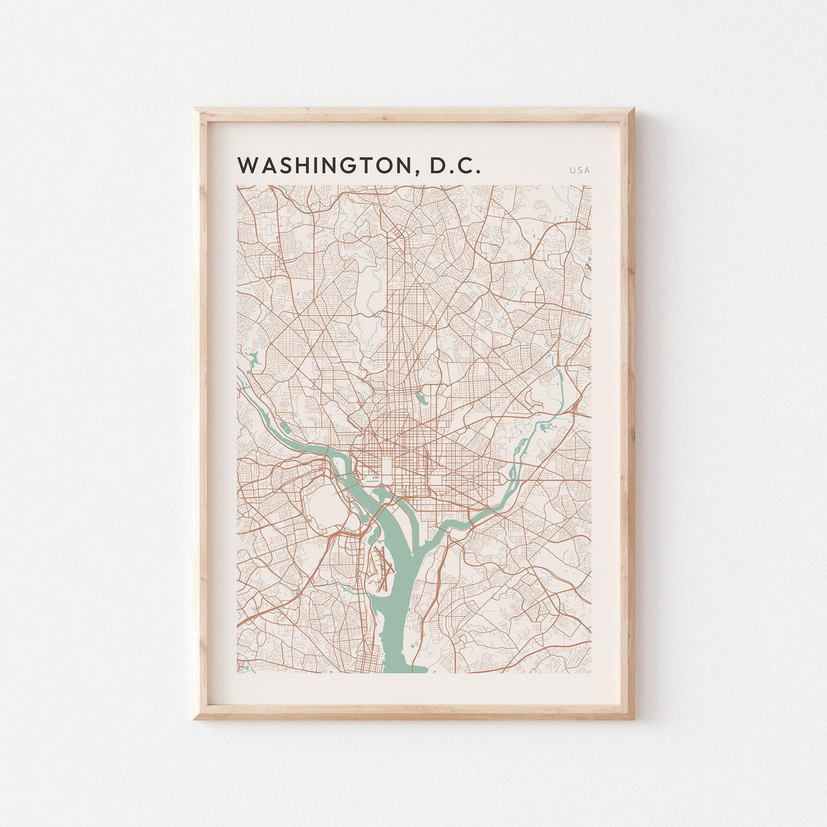 washington dc, united states map poster - image 1