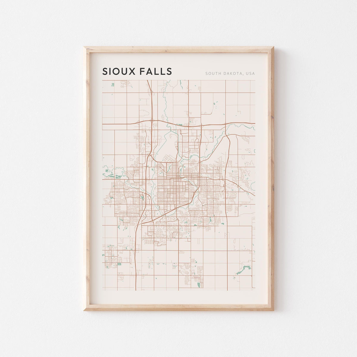 sioux falls, south dakota map poster - image 1