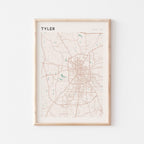 tyler, texas map poster - image 1