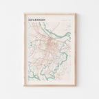 savannah, georgia map poster - image 1