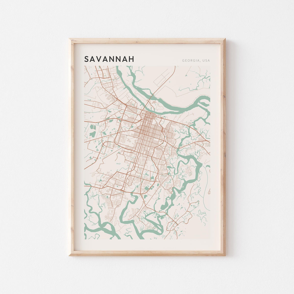 savannah, georgia map poster - image 1