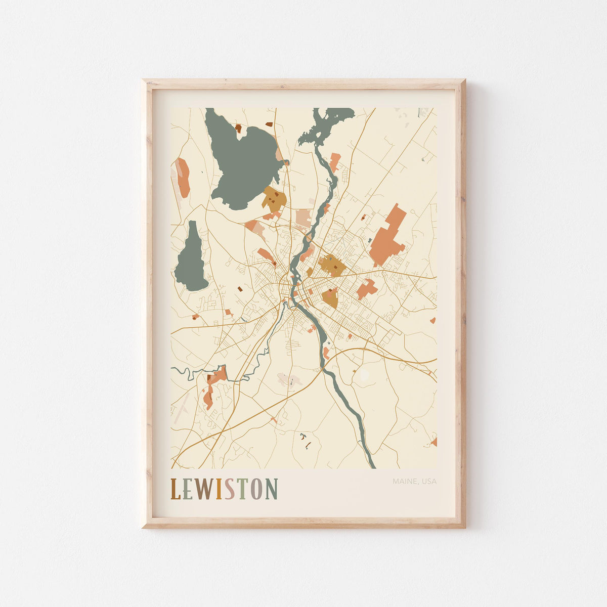lewiston, maine map poster - image 1