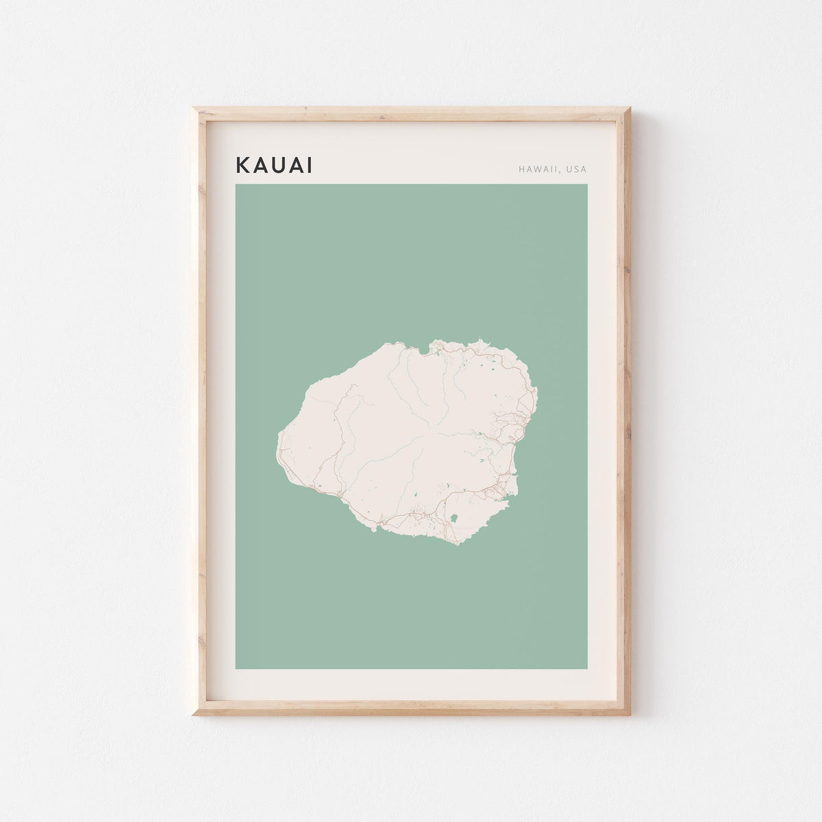 kauai, hawaii map poster - image 1
